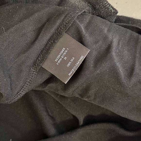 Eileen Fisher Black Silk Dress 3X Minimalist Flowy Sheer Overlay Lagenlook - Picture 9 of 9
